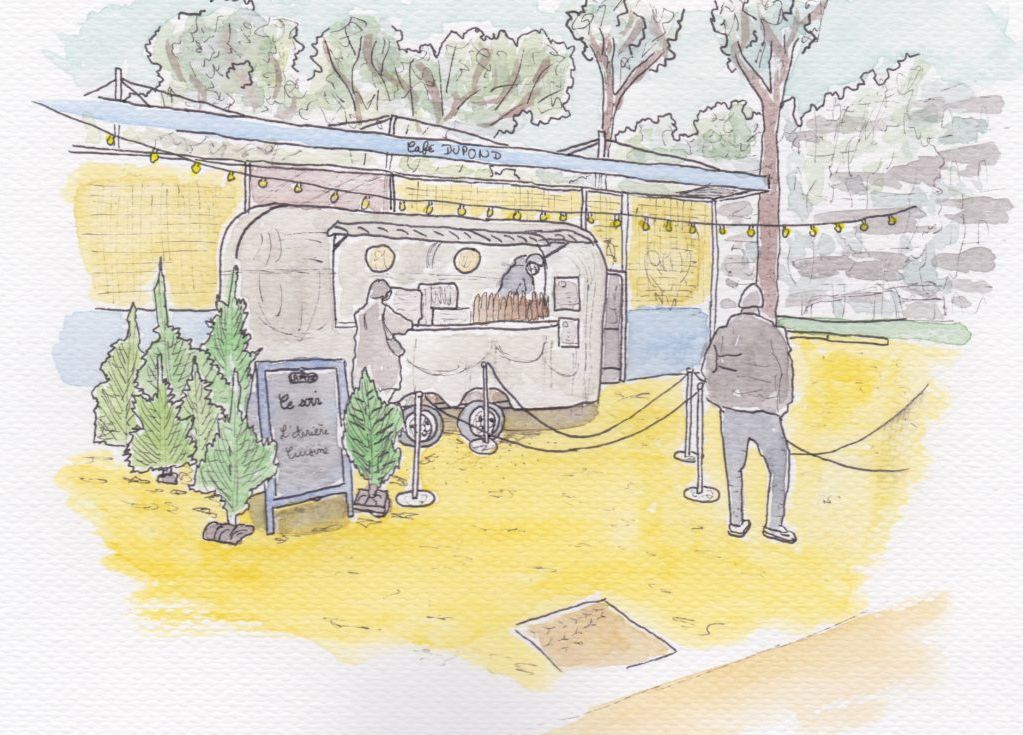 aquarelle caravane chefs