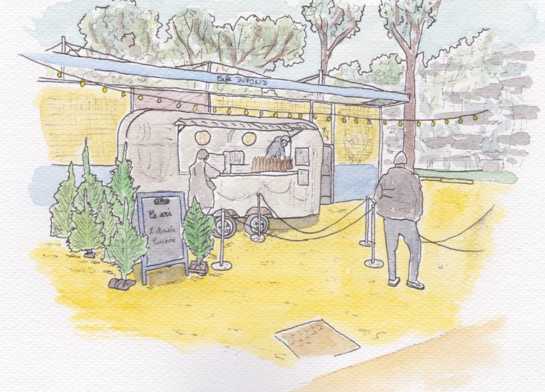 aquarelle caravane chefs