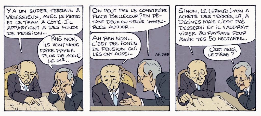 Extrait de la BD-enquête, « Jean-Michel Aulas, du Grand Stade aux municipales », par B-gnet.
